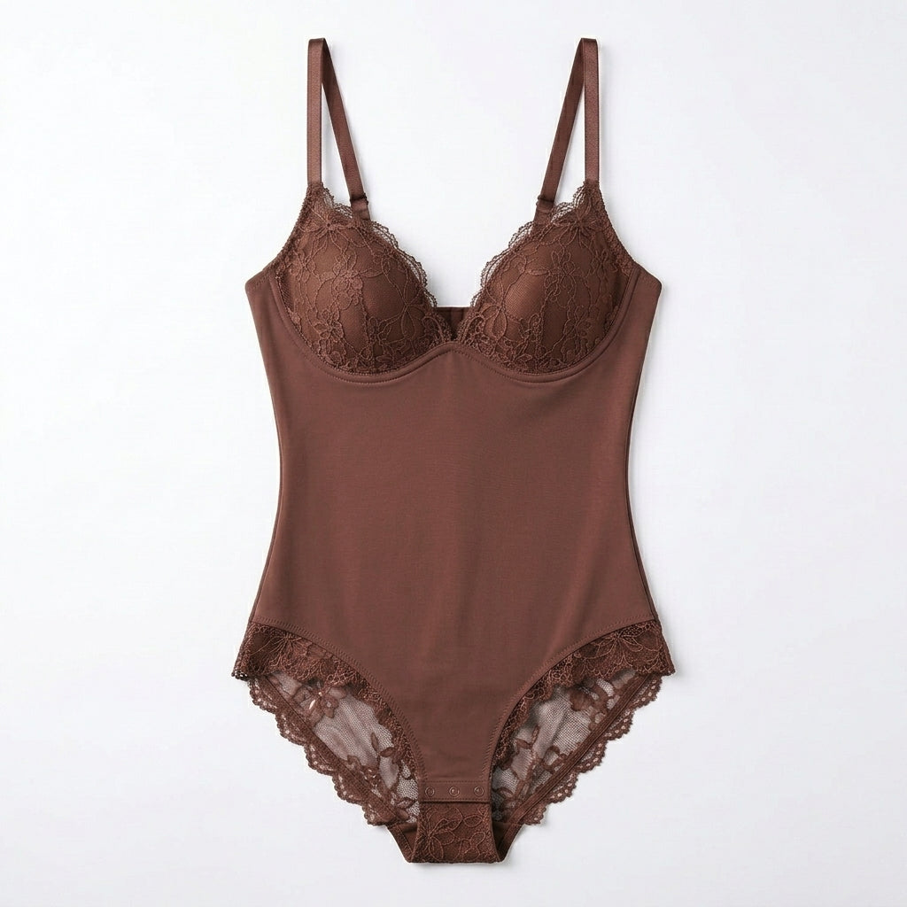 Nserqlio™ Women’s Seamless Sculpting Bodysuit with Built-In Bust Support