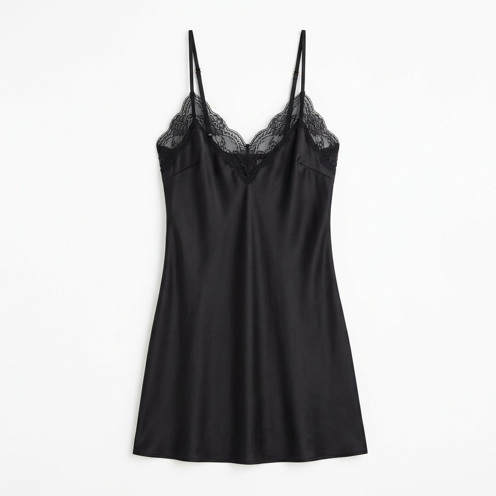 Nserqlio™ Women’s Lace-Panel Satin Slip Dress & Nightgown