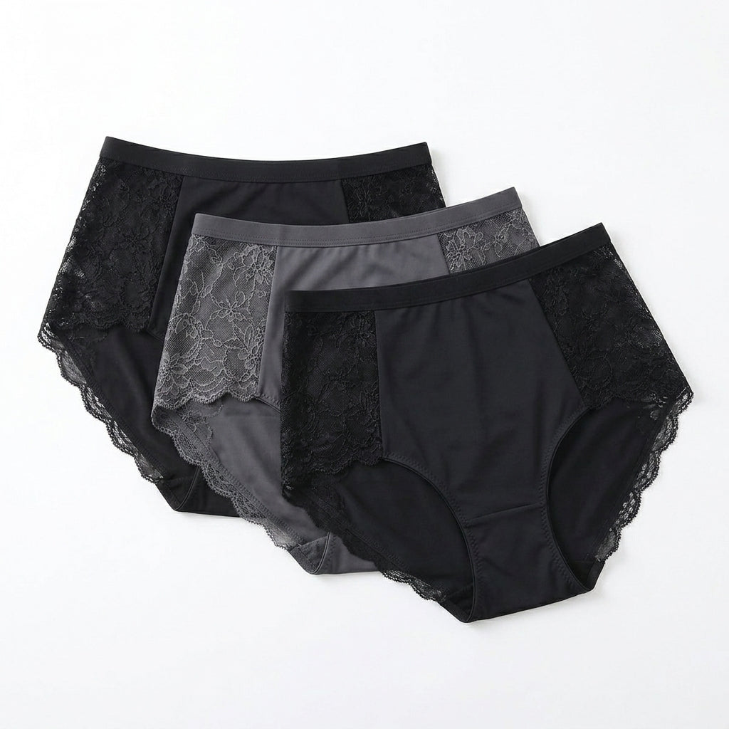 Nserqlio™ Women’s High-Waist Lace Briefs Three-Pack