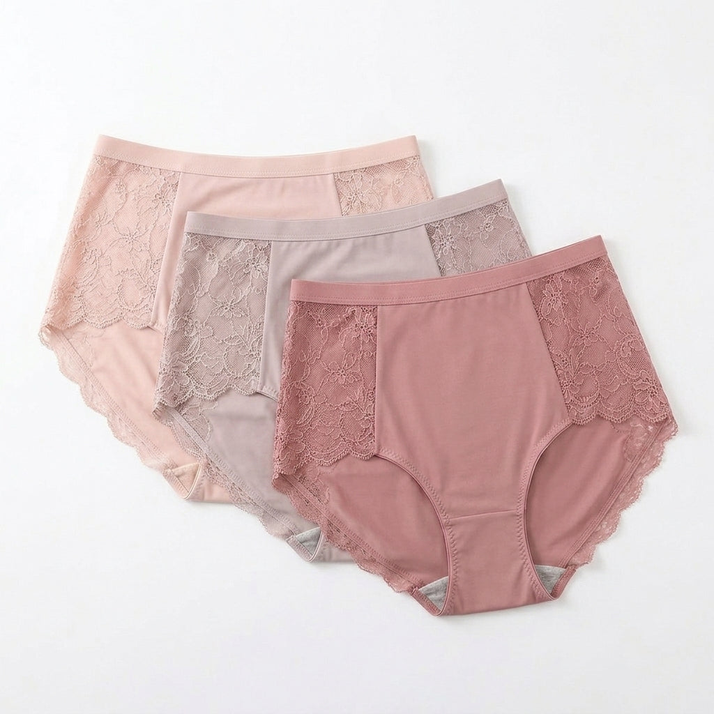 Nserqlio™ Women’s High-Waist Lace Briefs Three-Pack