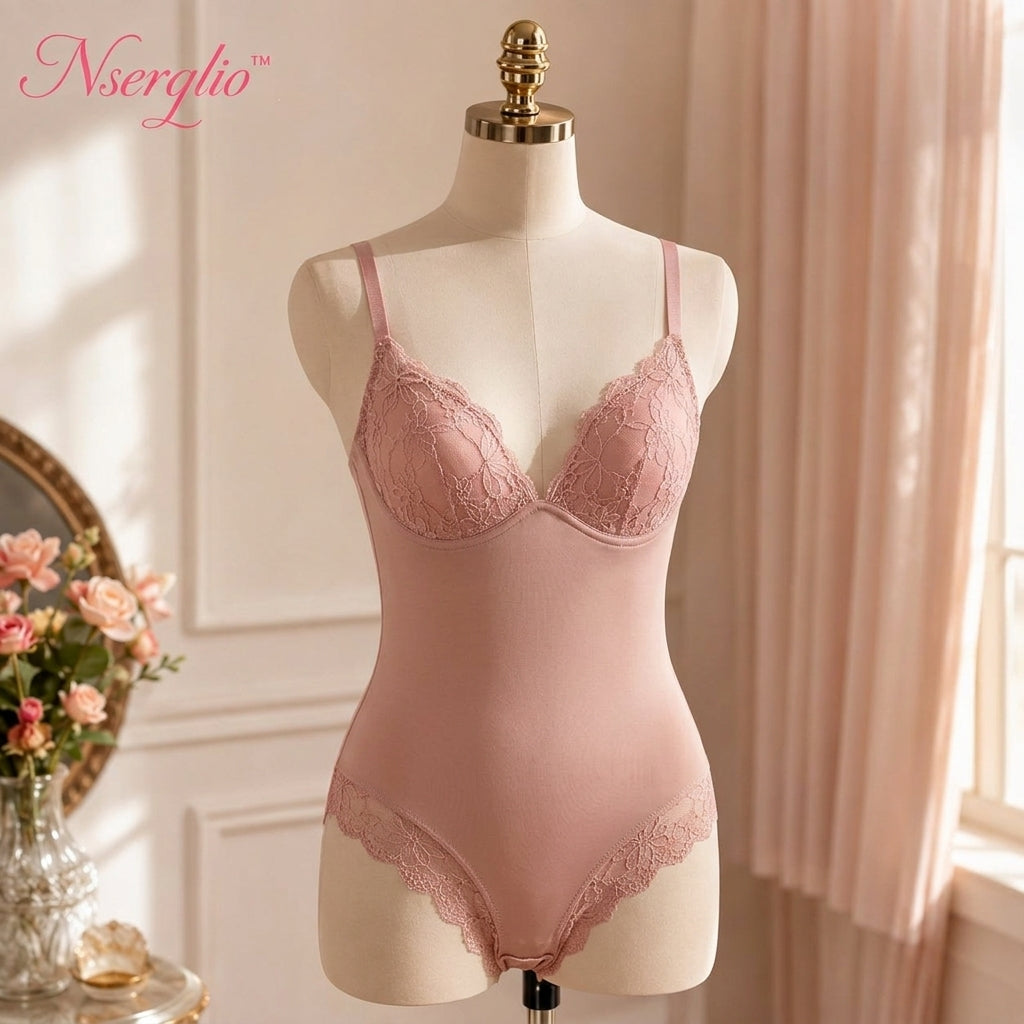 Nserqlio™ Women’s Seamless Sculpting Bodysuit with Built-In Bust Support