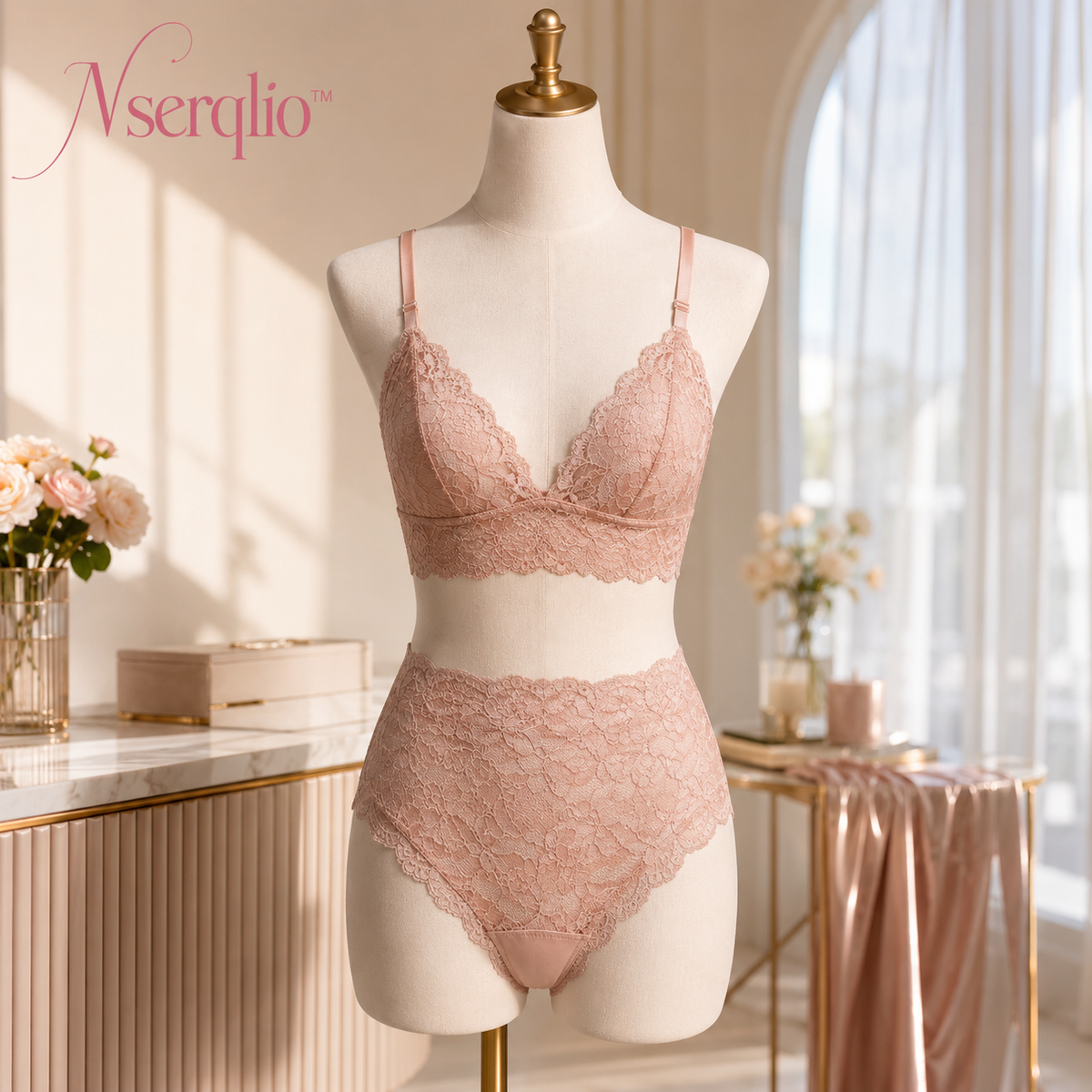 Nserqlio™ Celestine Women’s Satin-Trim Balconette Bra with Underwire Support